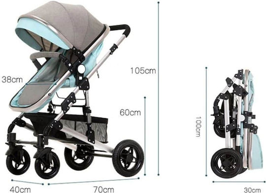 Beboulino Nesna Adjustable 2 in 1 Baby Stroller Suitable for Newborn Dark Grey