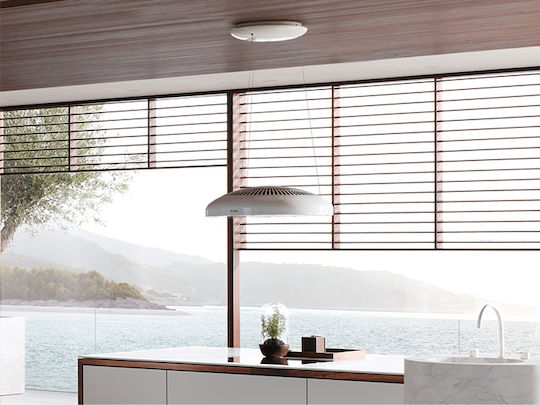 Miele DA 7078 D Aura 3.0 White Loom Απορροφητήρας Νησίδα Ανακύκλωσης 70cm Λευκός με Wi-Fi