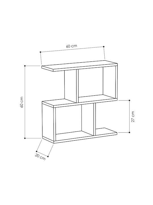 Rectangular Măsuță auxiliară Homemania Cărbune de lemn L60xW20xH60cm.