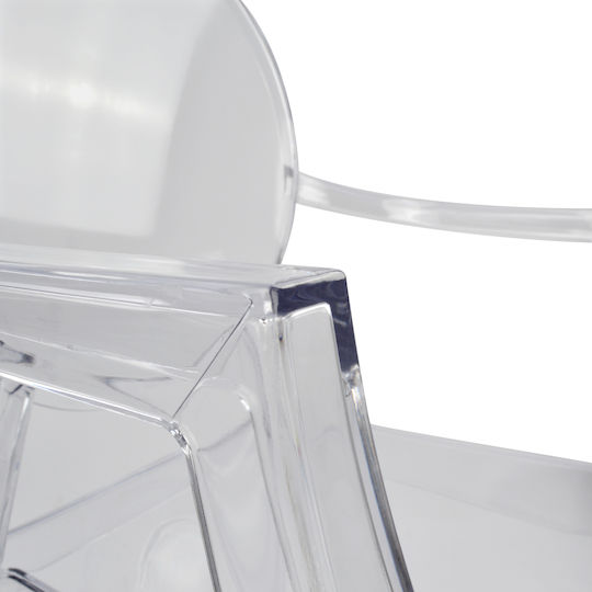 Dining Armchair Made of Transparent Polypropylene 52.2x56.5x92cm