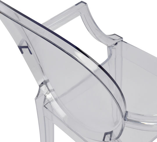 Dining Armchair Made of Transparent Polypropylene 52.2x56.5x92cm