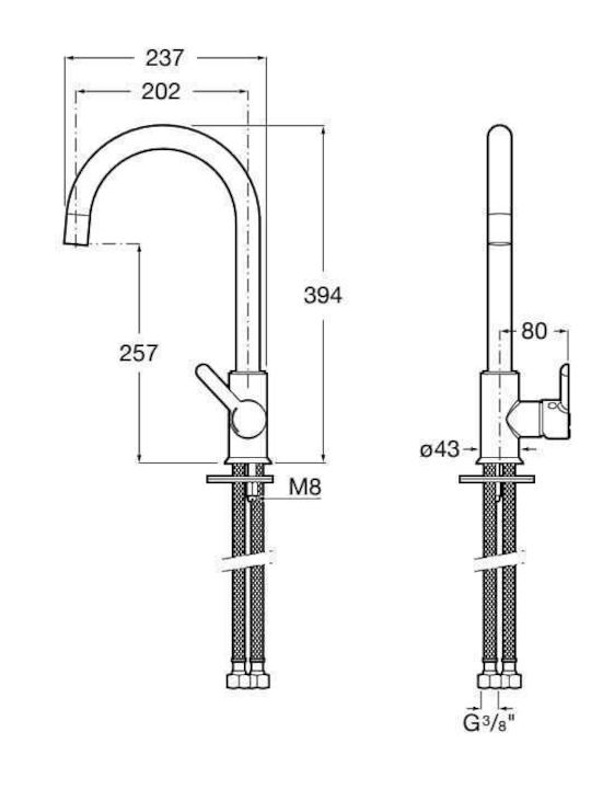 Roca A5A7409CM0 Robinete de chiuvetă Bancă Gri