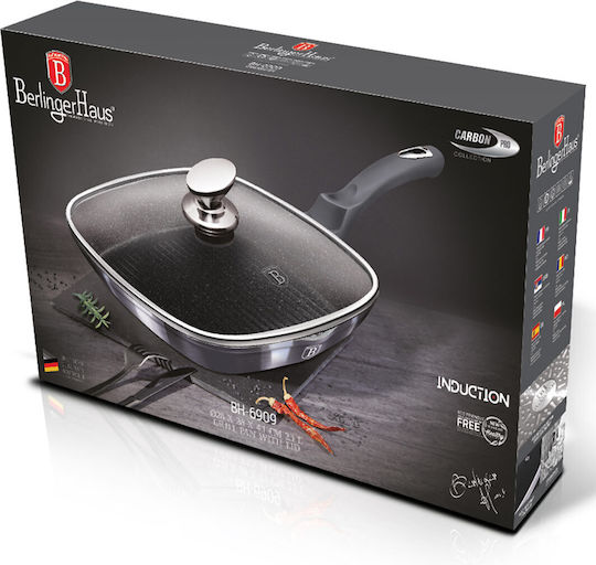 Berlinger Haus Metallic Line Грил С капачка от Алуминий с Каменно Покритие Carbon Pro Edition 28см