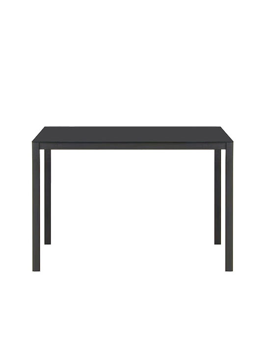 Gilbert Table Dining Room with Glass Surface Black 120x70x75cm