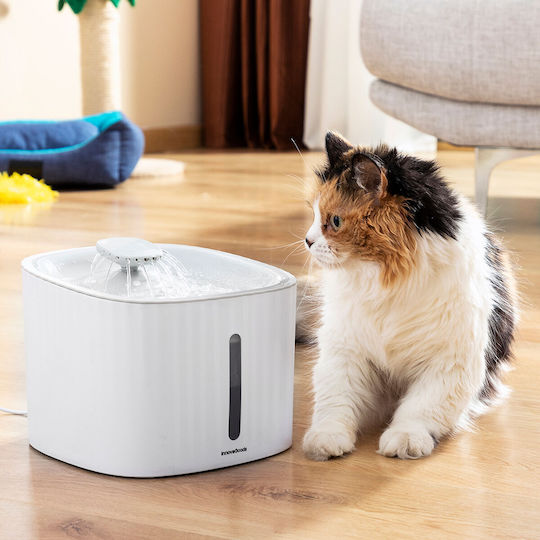 InnovaGoods Drinkatt Automatic Plastic Waterer / Fountain for Dog & Cat with Base 3lt 19cm in White Color