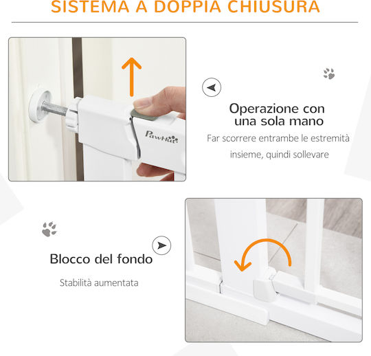 Pawhut Ușa pentru Câini din Metal de Culoare Alb 131 x 76cm