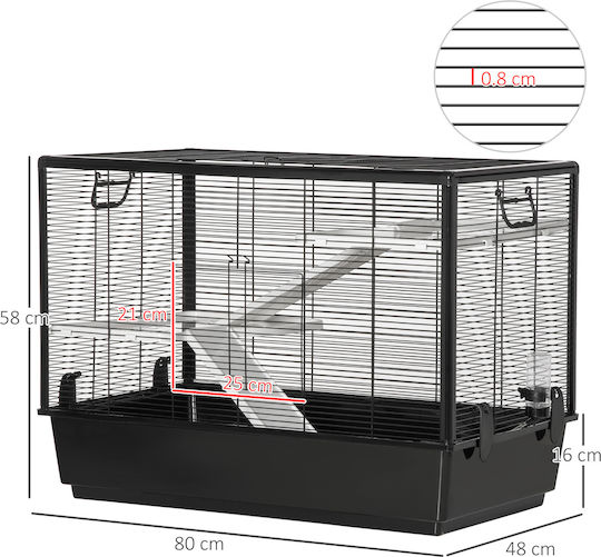 Pawhut Pawhut Rodents Cage Indian Hamster Cage 80x48x58cm