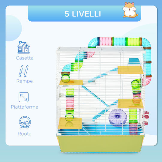 Pawhut Hamster Cage 59x36x69cm