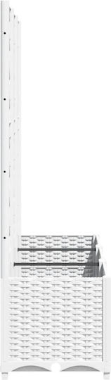 vidaXL Planter Box Plastic White 120x40x136cm.