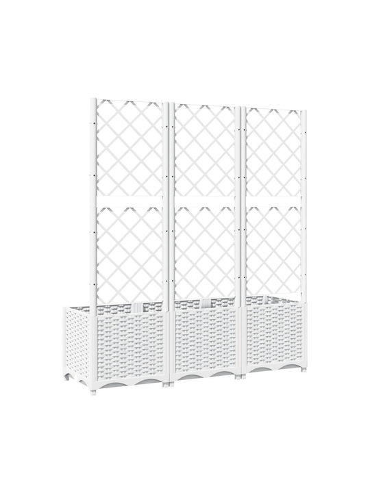 vidaXL Planter Box Plastic White 120x40x136cm.