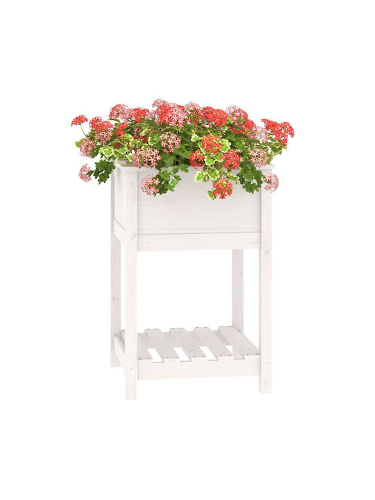 vidaXL Planter Box Lemn Alb 54x54x81cm.