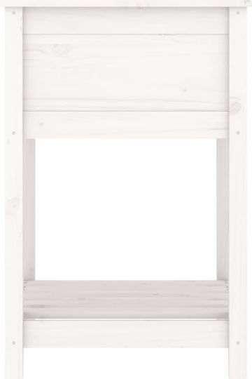 vidaXL Кутия за саксии Дърво Бял 54x54x81см.