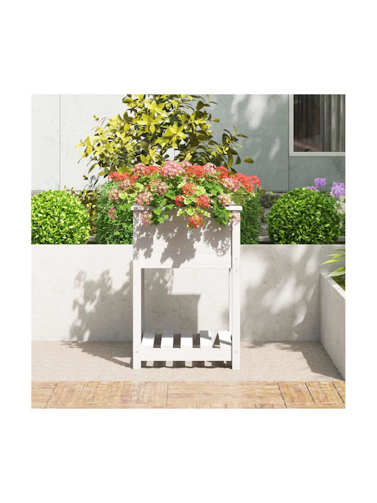vidaXL Planter Box Lemn Alb 54x54x81cm.