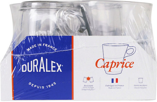 Homestyle Caprice Cană Sticlă Transparentă 220ml 6buc