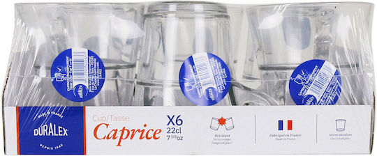 Homestyle Caprice Cană Sticlă Transparentă 220ml 6buc