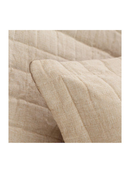 Borea Microlinen Coverlet Queen Size from Polyester Beige 220x240cm