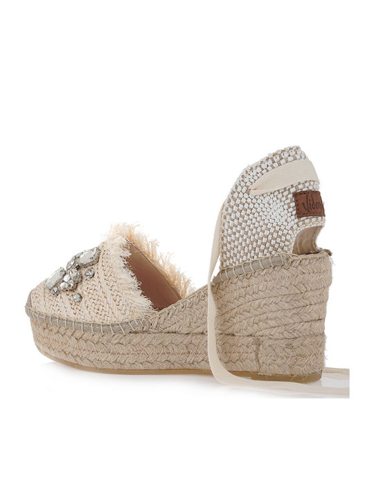 Damenplattformen im Espadrilles-Stil Beige