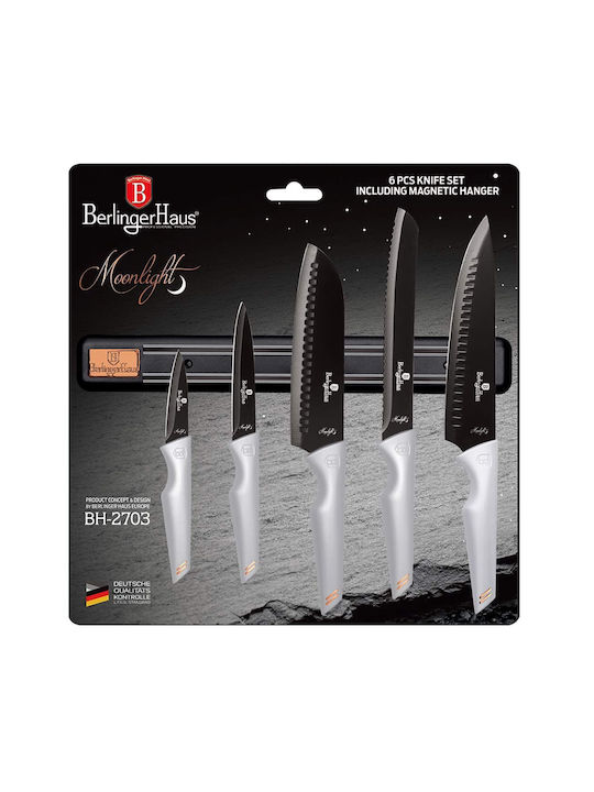 Berlinger Haus Moonlight Collection Knife Set With Stand of Stainless Steel BH-2703 5pcs