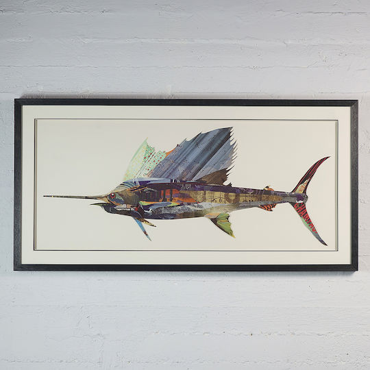Supergreens Κολάζ Ξιφίας Ξύλινο 130x65 cm