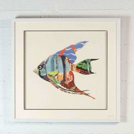Supergreens Angelfish Collage Rahmen Holz 60x60cm
