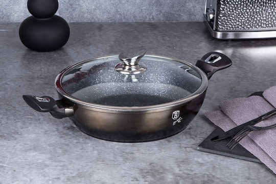 Berlinger Haus Metallic Line Shallow Pot made of Aluminum 3.8lt / 28cm Shiny Black