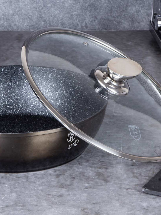 Berlinger Haus Metallic Line Shallow Pot made of Aluminum 3.8lt / 28cm Shiny Black