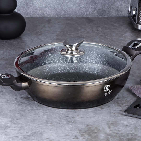 Berlinger Haus Metallic Line Shallow Pot made of Aluminum 3.8lt / 28cm Shiny Black