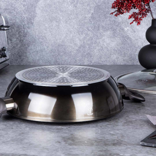Berlinger Haus Metallic Line Shallow Pot made of Aluminum 3.8lt / 28cm Shiny Black