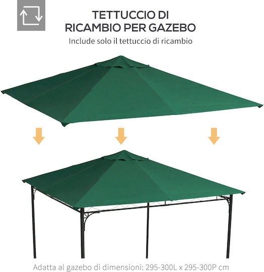Outsunny Gazebo Cover Green 3x3m