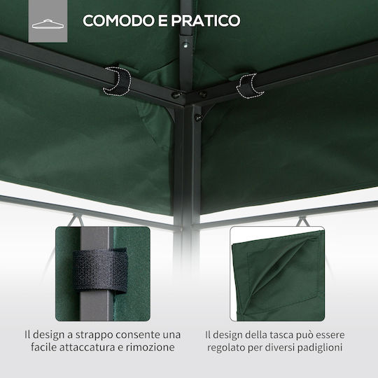 Outsunny Gazebo Cover Green 3x3m