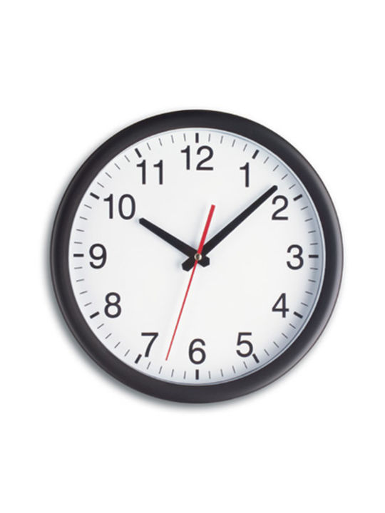 TFA Wanduhr Kunststoff Schwarz Ø30cm