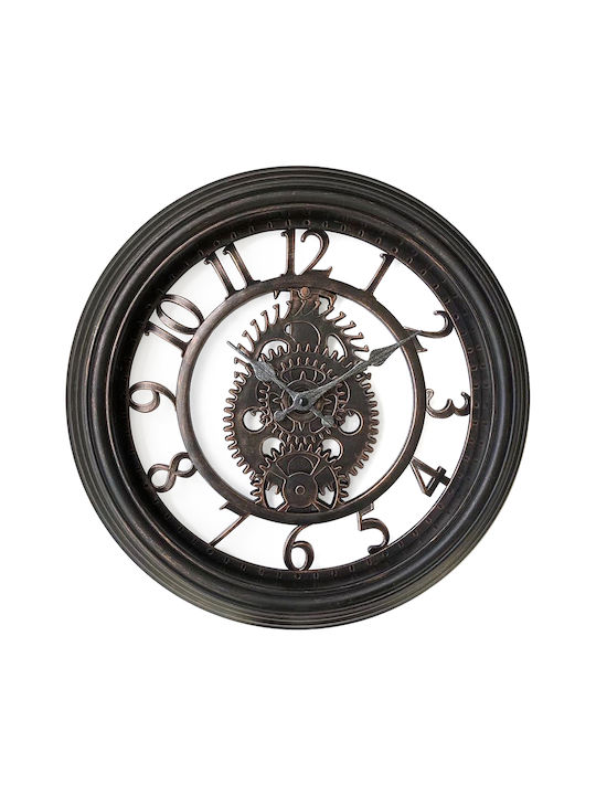 ArteLibre Antique Wall Clock Plastic Silver - Black Ø40.6cm