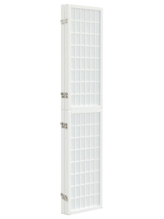 vidaXL Японски стил Декоративен Параван Дървен с 4 Панела White 160x170см
