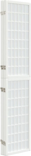vidaXL Japanischer Stil Dekorativer Raumteiler Hölzernes mit 4 Paneelen White 160x170cm