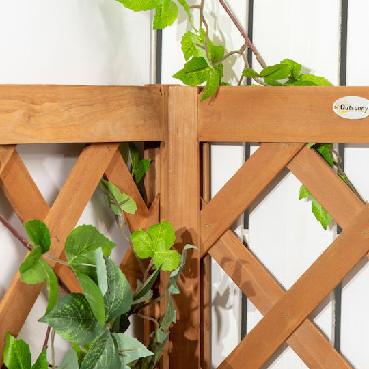 Outsunny Planter Box Cu Fund Gol Din Lemn Maro 40x40x145cm
