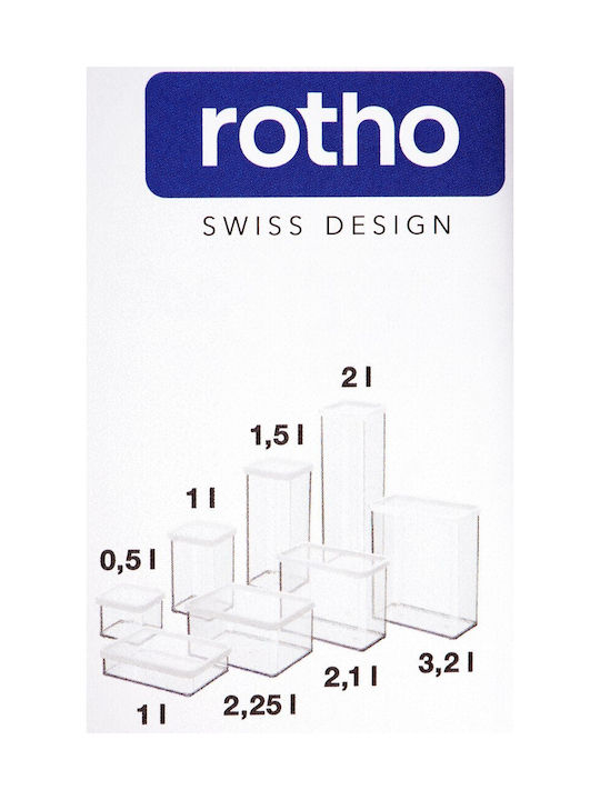 Rotho Babydesign General Use Storage Box with Lid Glass Transparent 2100ml