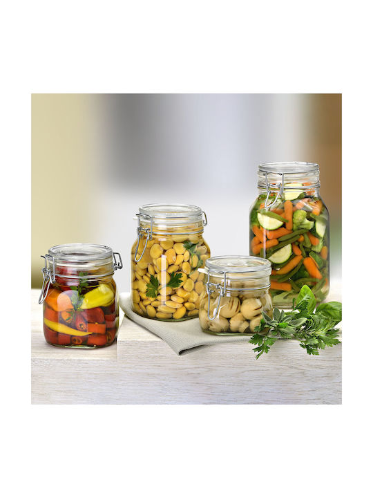 Bormioli Rocco Fido Set of 6pcs Jars General Use with Airtight Lid Glass Transparent 3000ml