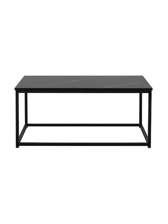 Rectangular Coffee Table Saffron Wooden Black L95xW55xH43cm.