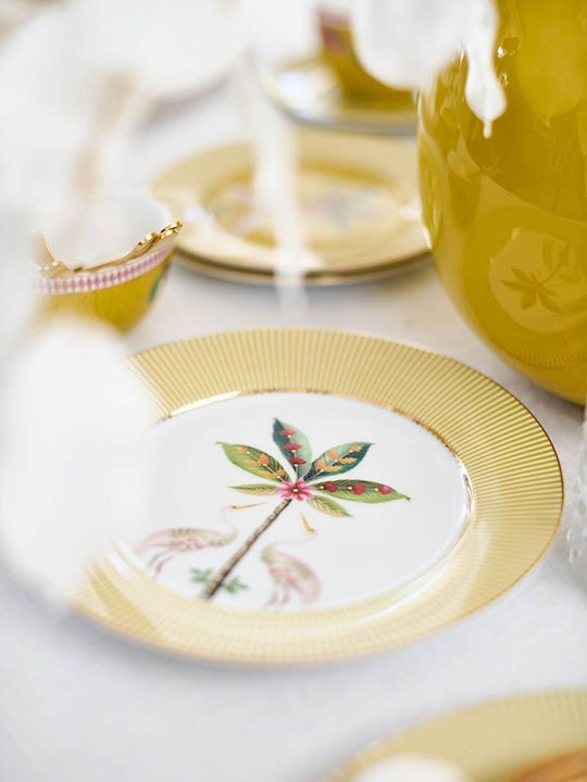 PiP Studio La Majorelle Plate Desert made of Porcelain Yellow with Diameter 21cm