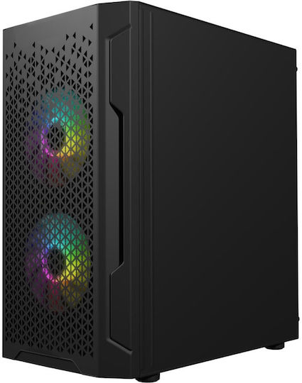 Logic Aramis ARGB Gaming Mini Tower Computer Case with Side Window Black