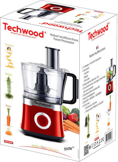 Techwood Πολυμίξερ 800W με Κάδο 1.5lt Κόκκινο