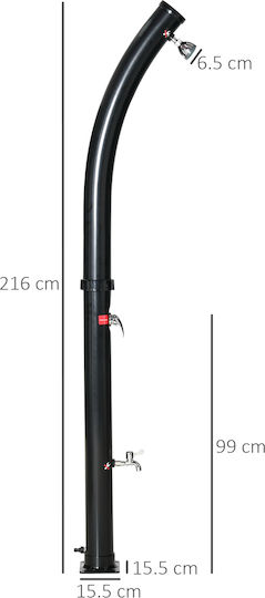 Outsunny Ντουζιέρα Πισίνας Ηλιακή από PVC Μαύρη