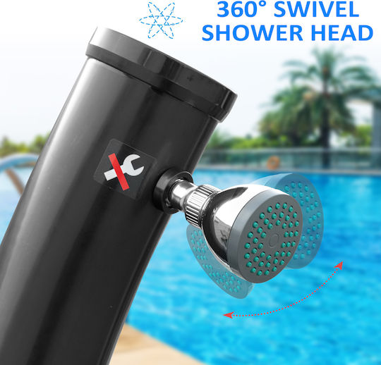 Outsunny Ντουζιέρα Πισίνας Ηλιακή από PVC Μαύρη
