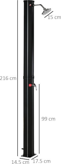 Outsunny Ντουζιέρα Πισίνας Ηλιακή από PVC Μαύρη