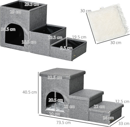 Pawhut Nest Cat Gray 73.5x33x40.5cm