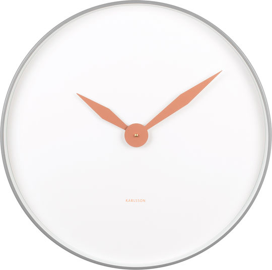 Karlsson Albatross Wall Clock Metallic White Ø50cm