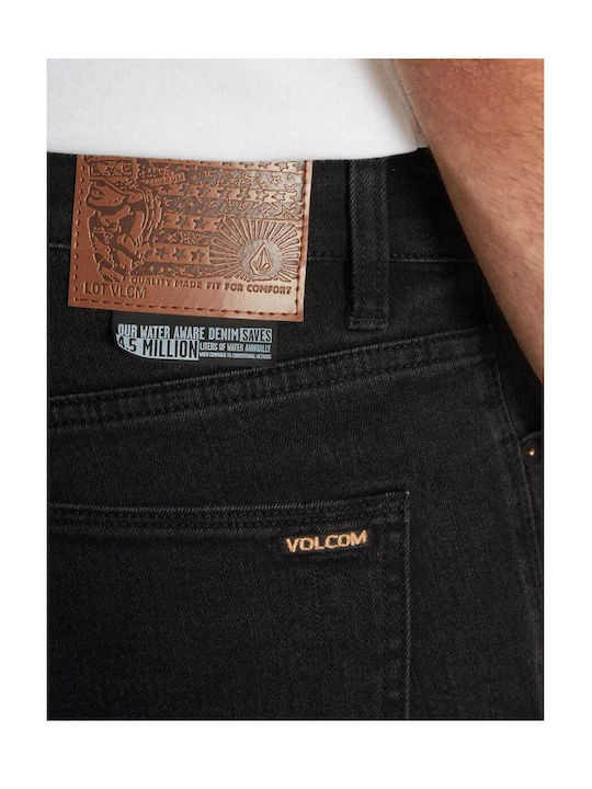 Vorta Ανδρικό Παντελόνι Τζιν με Slim Straight Εφαρμογή Μαύρο