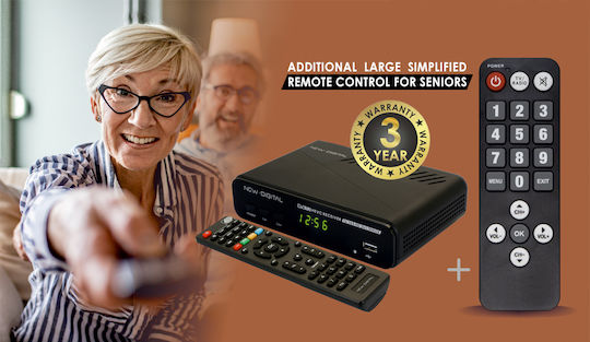 New Digital T2 365 HD 2in1 Senior 365-HD-2-IN-1 Ψηφιακός Δέκτης Mpeg-4 Full HD (1080p) Συνδέσεις SCART / HDMI