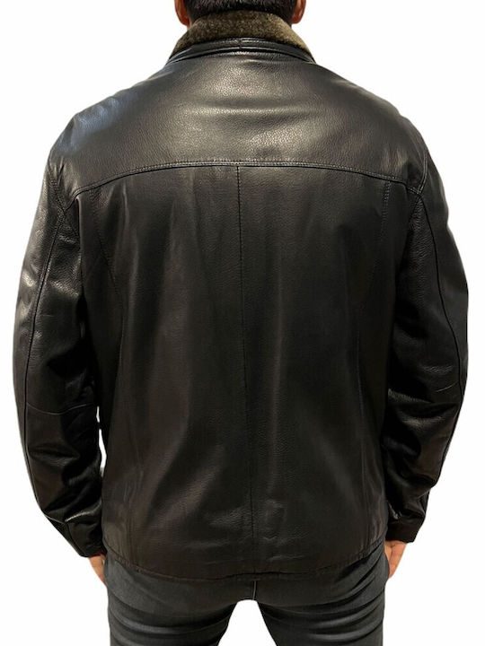 DON MEN'S LEATHER JACKET BLACK