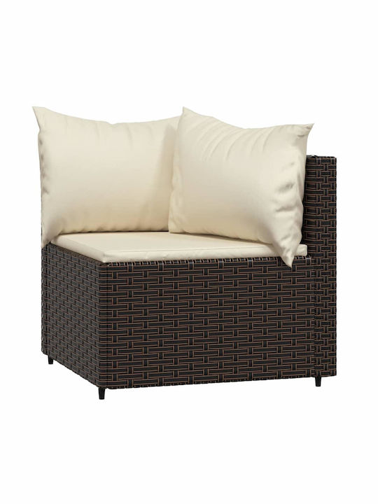 Garden & Outdoor Furniture Sets Living Room Set 3 Pieces Brown with Pillows